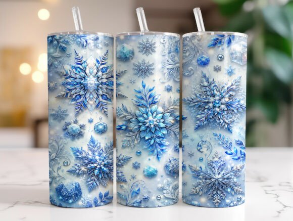 Blue Snowflake Winter 20oz Tumbler Wraps Review