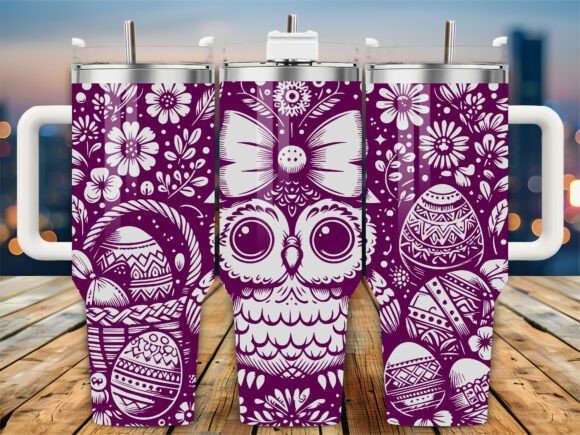 Boho Easter Owl Bow 40oz Tumbler Design Review