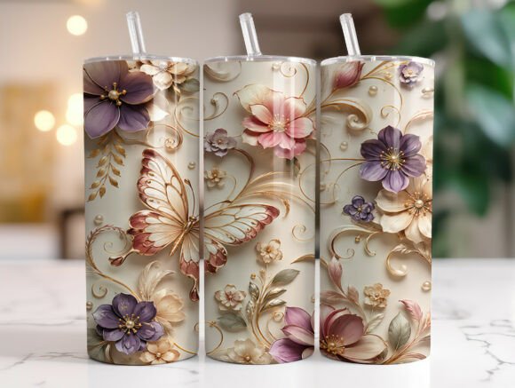 Elegant Butterfly Floral Tumbler Wrap: A Designer's Review