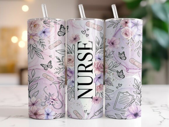 Pastel Nurse Floral 20oz Tumbler Wrap: A Designer's Review