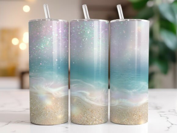 Pastel Ocean Wave Glitter Beach Tumbler Review