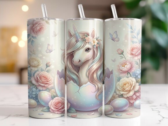 Pastel Unicorn Floral Easter Tumbler Design Review
