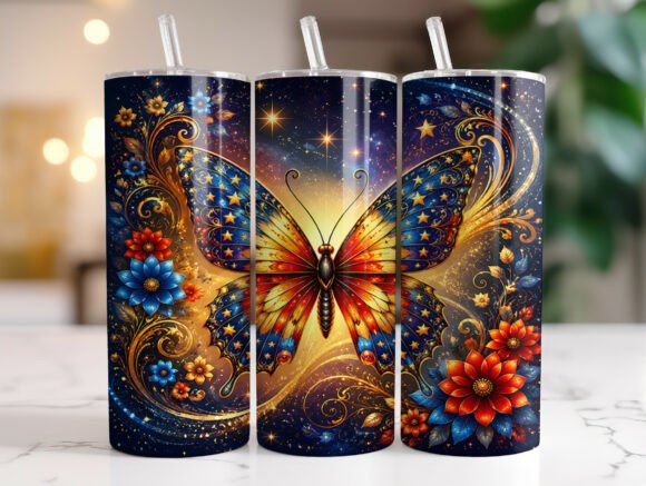Patriotic Butterfly Floral Tumbler Wraps: A Designer's Review