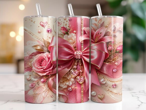 Pink Coquette Bow Floral Tumbler Wraps Review