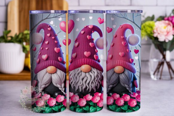 Pink Gnome Love: A Designer's Take on 20oz Tumbler Art