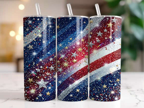 Red White Blue Glitter USA Tumbler Wrap Review