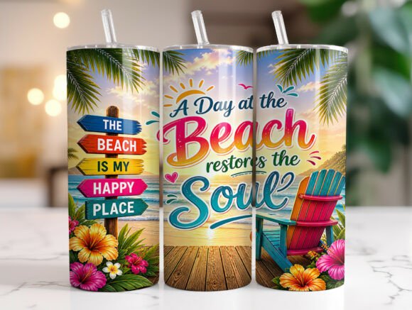 Review: 20oz Tropical Beach Summer Tumbler Wrap for Crafts