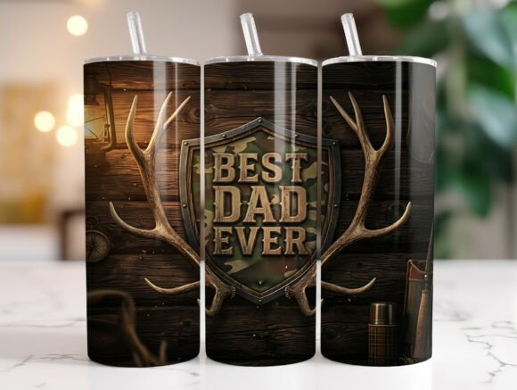 Review: Best Dad Ever Hunting Tumbler Wrap PNG for Embroidery
