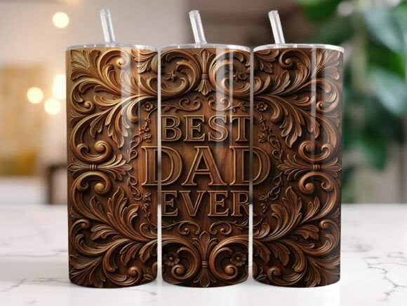 Review: Best Dad Ever Wood Carving Tumbler Wrap for Embroidery