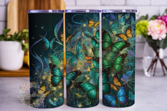 Review: Emerald Gold Butterfly 20oz Tumbler Wrap Design