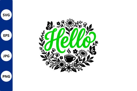 Review: Floral Circle Hello Coffee Cup Design