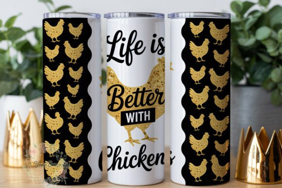 Review: Gold Glitter Chicken 20oz Tumbler Wrap Design