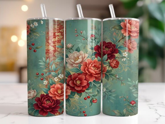 Review: Oriental Peony Flower 20oz Tumbler Wrap Design