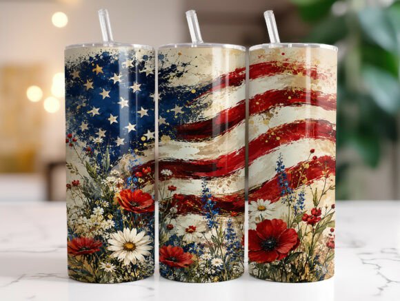 Review: Patriotic Floral USA Flag Tumbler Wrap for Makers