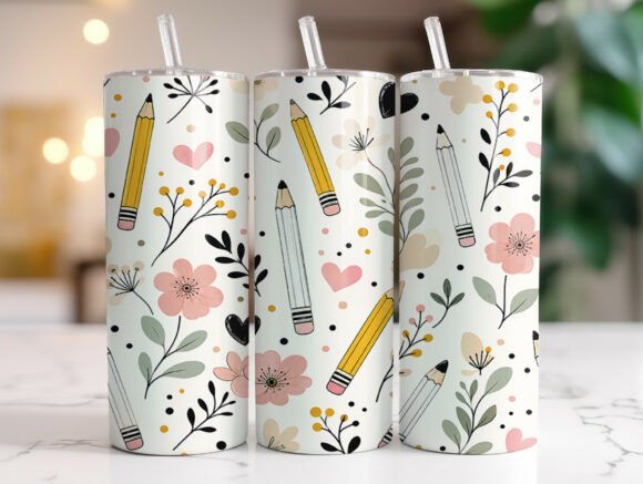 Teacher Pencil Flowers Tumbler Wrap: A Designer's Review