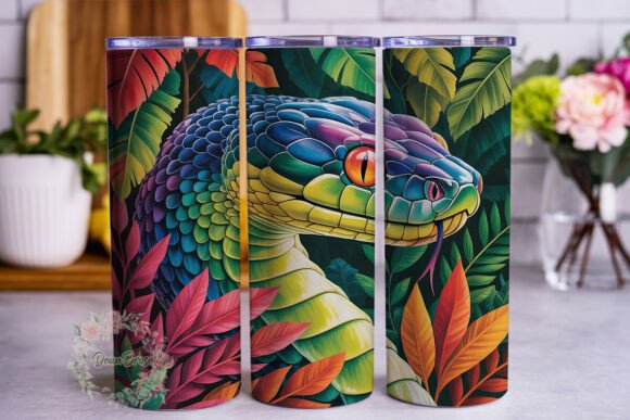 Vibrant Jungle Snake 20oz Tumbler Wrap Review