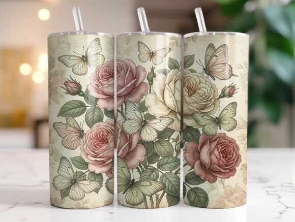Vintage Rose Butterfly 20oz Tumbler Wrap Review